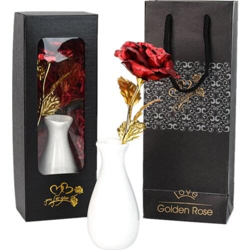 Simulation Flower Rose Gift Box Birthday Gifts Ornaments For Women Mothers Day Vase Design Decorative Artificial Roses