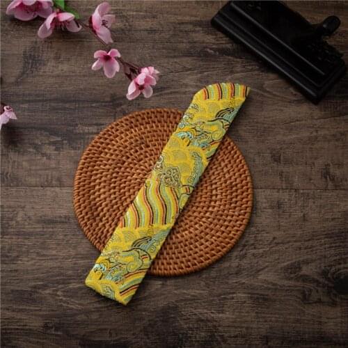 Chinese Classical Style Hand Fan Cover Bag Vintage Embroidery Auspicious Wave Clouds Heldheld Folding Fan Sleeve Protector W3JE