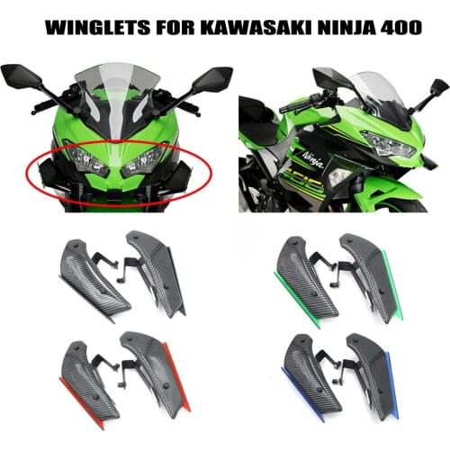 Motorcycle Carbon Fiber Paint Winglets Windshield For Kawasaki Ninja 400 Ninja400