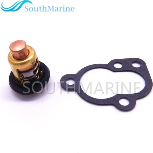 Boat 6E5-12411-00 6E5-12411-01 18-3623 Thermostat and 655-12414-A1 Gasket for Yamaha E25 25B E30H 30G 30H 25hp 30hp 2-Stroke