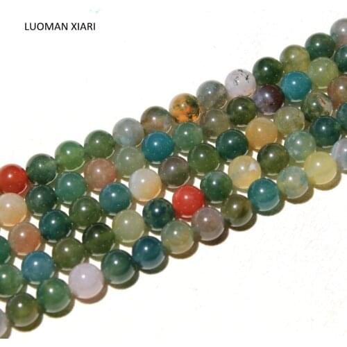 LUOMAN XIARI Round Natural Colorful Waterweed Agate Stone Beads For Jewelry Making DIY Bracelet Material 6/8/10/mm Strand 15