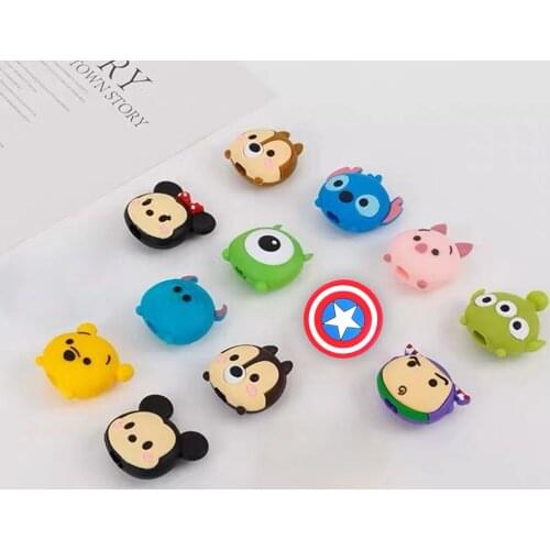 Cute Cartoon Cable Winder Protector Cable Wire Organizer Saver Holder Data Cable Phone Cord Protector Accessories for iPhone