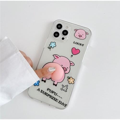 Cute 3D Reliever Stress Phone Case for iPhone 12 Pro MAX 11 X XR XS 7 8 Plus Funny Back Cover
