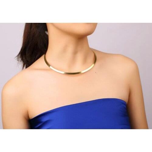 Fashion making simple shape metal texture collar necklace new necklace wholesale