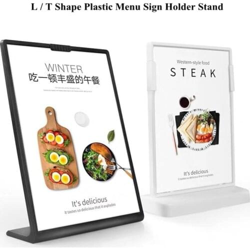 A4 Plastic Desktop Counter Poster Holder Sign Display Stand Acrylic Picture Paper Menu Frame Flyer Brochure Document Sign Stand
