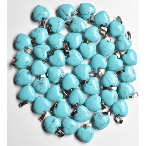 2020 fashion bestselling stone love heart pendants charms for jewelry making 16mm 50pcs/lot Wholesale free shipping