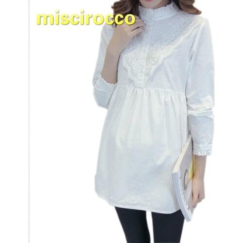 Pregnant Women Long Sleeved Shirt White Business Suits Office Working Go Out Basic Style