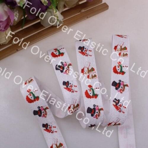 Merry Christmas, 5/8 inch headband, free shipping, heat transfer with snowmen,Hair Ties FOE Girl DIY Accessories 100yards/lot