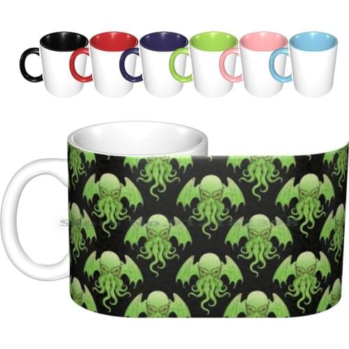Ballpoint Pen Cthulhu Head Ceramic Mugs Coffee Cups Milk Tea Mug Horror Cthulhu Cthylla Illithid Goth Geek Nerd Octopus Squid