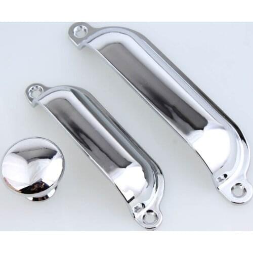 Modern simple fashion shiny silver shell half round unfold install bright chrome drawer cabinet cupboard dresser handle pull