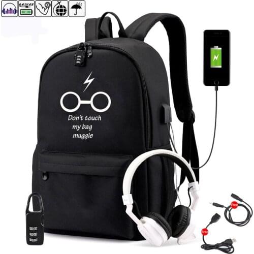 Luminous Backpack Multifunction USB Charging Travel Bag Canvas Student Anti-theft Backpack for Teenagers Boys Girls School Bags