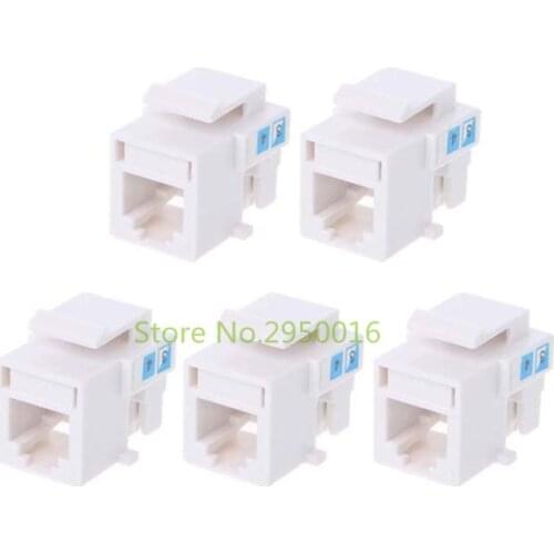 5Pcs Tool-free Telephone Module RJ11 Network CAT3 Voice Module Gold-plated Adapter Telephone Extender Keystone C26