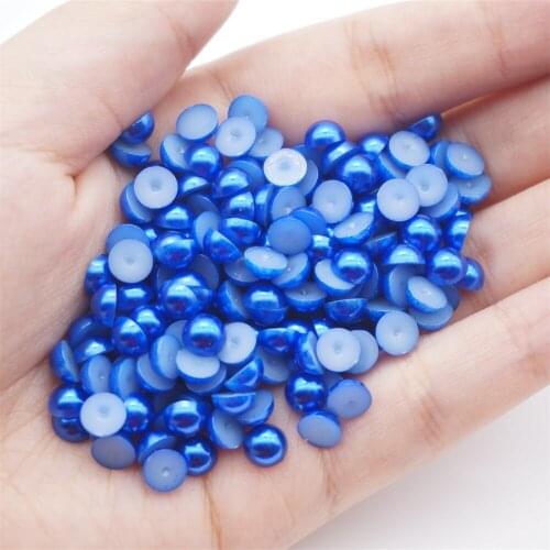 2-12mm Dark Blue Flat Bottom Semicircular Resin Diy Loose Beads For Decorative Accessories For Manicure Mobile Phone Case