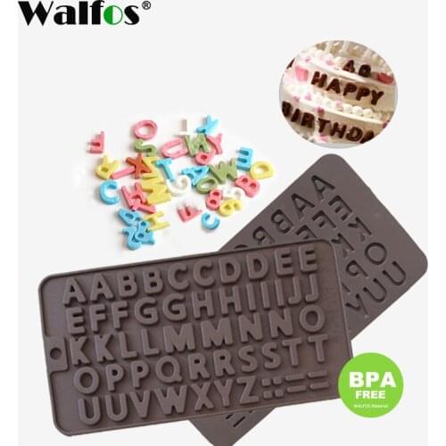 Walfos 26 English Letters Mold Silicone DIY Chocolate Mold Cake Decoration Letter Mold High Temperature Fondant Tool Mold