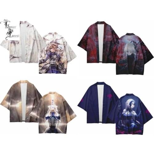 Fate/ Saber Alter 3D Printing Japanese Kimono Haori Yukata Cosplay Women/Men Fashion Summer Casual Cool Short Sleeve Streetwear