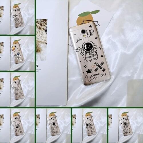 Back Cover For Xiaomi Redmi S2 6A 5 Plus 4A Cute Astronaut Phone Case Silicone For Pocophone F1 Redmi Note 4 4X 5 5A 6 Pro Prime