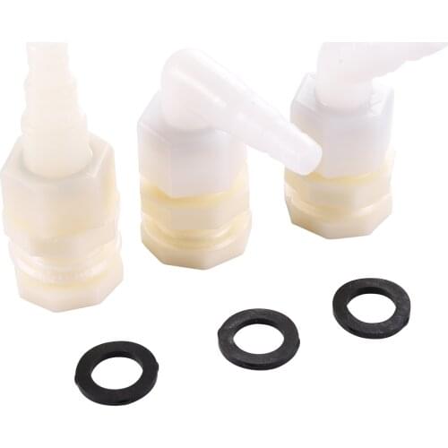 1/2" ABS Water Tank Connectors Aquarium Fish Tank Outlet Joints Bucket Connector Adapter Drain Pipe Fittings 1 Set