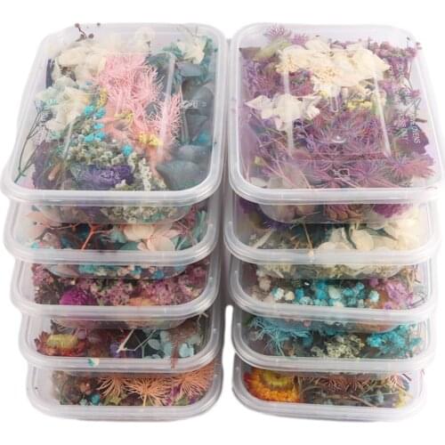 1 Box Natural Dried Flower Dry Plant For Diy Candle Epoxy Resin Pendant Make Necklace Jewelry Decoration Accessories Random