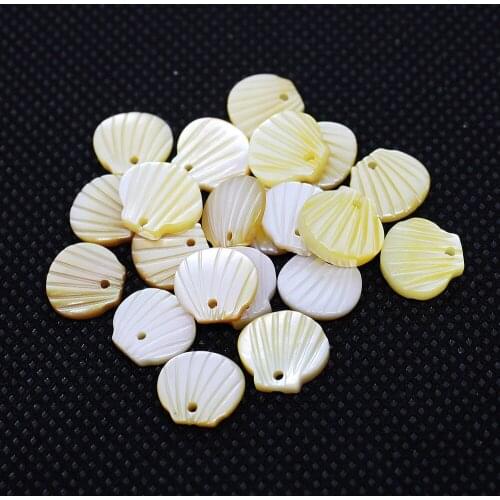 2Pcs Natural Shell Beads Double Scalloped Carving For Handmade Jewelry DIY Necklace Pendant Earring Jewelry accessories size10mm
