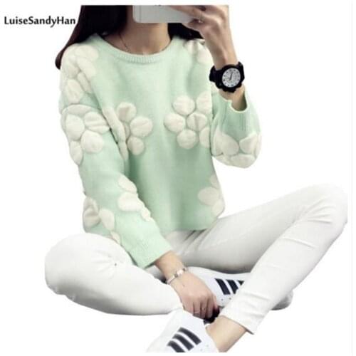 2020 Hot Sale Women Long Sleeve Pullover Hollow Knitwear O-neck Jacquard Sweater
