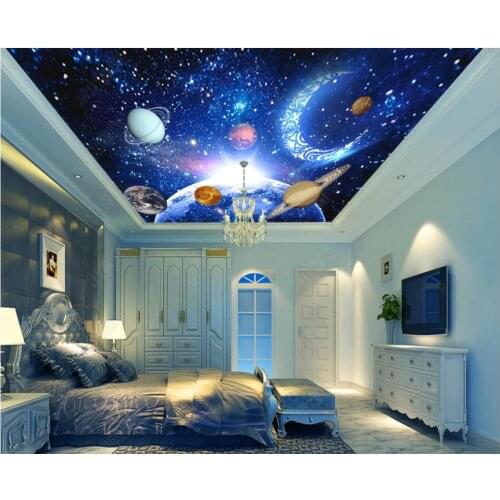 3d ceiling murals wallpaper custom photo Cosmic space starry sky home decor 3d wall murals wallpaper in the living room in rolls