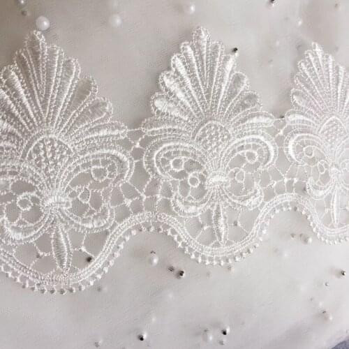 4-5Yards 10CM Lace Trim Lace Applique White Polyester for Clothes Home Textiles Apparel Sewing Lace Fabric RS375