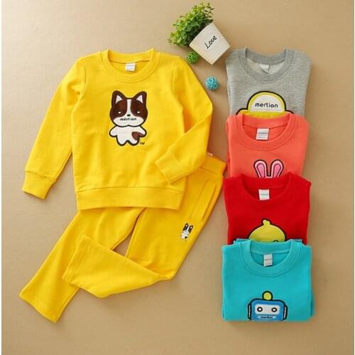 BBD Children Sets Spring Boys Leisure Tracksuit Outfits Suit Infants Cartoon Cotton Terry Sweatshirt Trousers 2pc Kids Clothes