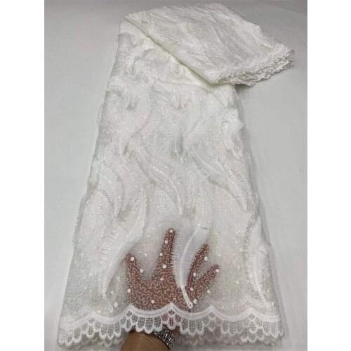 White French Net Lace Fabric With Sequins Mesh Lace Fabric 2021 High Quality Lace African Lace Fabric For Wedding Sewing NI5421