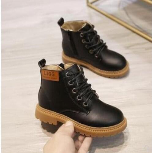 Childrens Short Boots Solid Color 2021 Spring Autumn Winter Boys Girls Small Pu Leather Boots Girls Fashion Small Short Boots