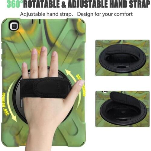360 Rotating Tablet Back Case For Samsung Tab A 8.0'' 2019 T290/295 Stand Cover Kids Safe Shockproof Heavy Shoulder Strap Case