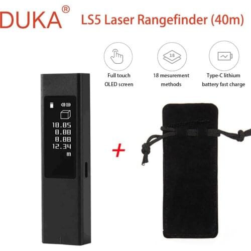 40m Duka LS5 Laser Rangefinder High Precision Full Touch OLED Screen Distance Meter Mini Portable Type-C Charging Digital Ruler