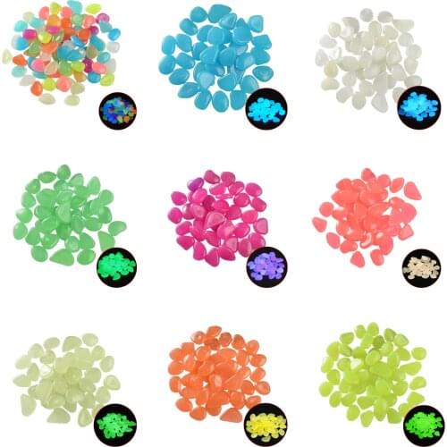 100PCS Decorative Stones Glow in Dark Rocks Decorations for Walkways, Gardens, Driveways or Houseplants - Glow Rocks for Outdoor