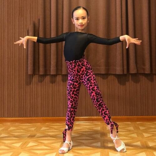 Children Latin Dance Costume Girls Latin Tops Pants Long Sleeve Practice Clothing Set Fall Cha Cha Samba Dance Dresses BL5033