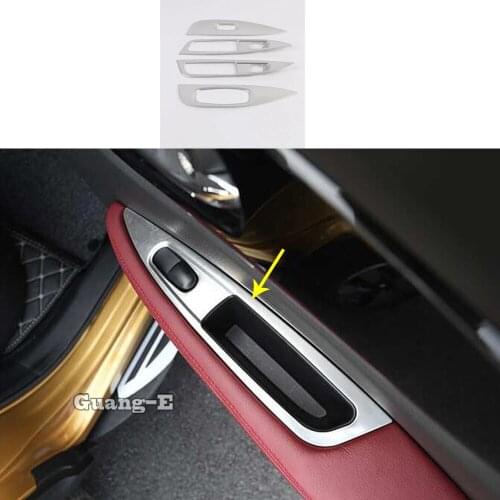 For Nissan Qashqai 2019 2020 Car ABS Chrome Door Window Glass Interior Panel Armrest Lift Switch Button Trim Frame 4pcs