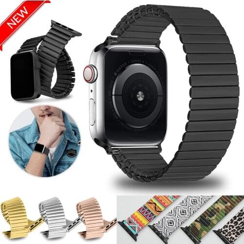 For Apple Watch Band 42mm/44mm/38mm/40mm Elastic Stainless Steel Stretch Watch Strap Expansion WatchBand Series 6 5 4 3 SE