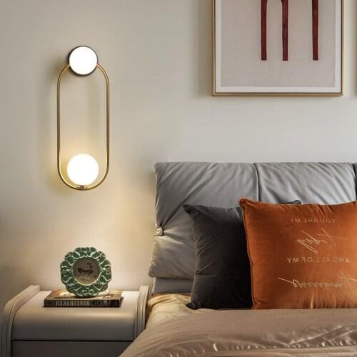 And contracted the sitting room background wall of bedroom the head of a bed lamp light luxury corridor wall lamp