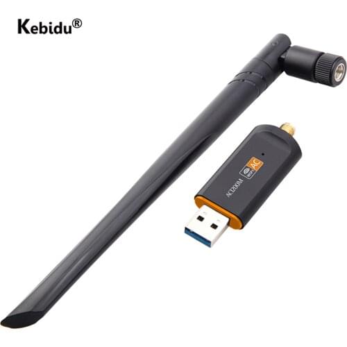 KEBIDU 1200Mbps USB 3.0 Wifi Adapter 5dBi Antenna Network Card 2.4Ghz/5Ghz Dual Band Wifi Dongle Receiver RTL8812 For Laptop PC