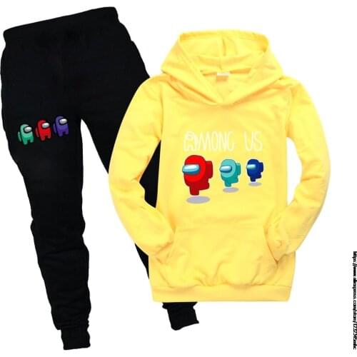 Kids Game Among Us Clothes Baby Girls Long Sleeve Hoodies Coat +Pants for Girls Outfits 2Pcs Childrens Christmas Outfits Sets