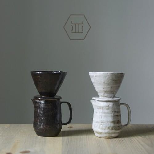 Creative hand brewing coffee pot set Daily coffee filter cup utensils stoneware handmade coffee set