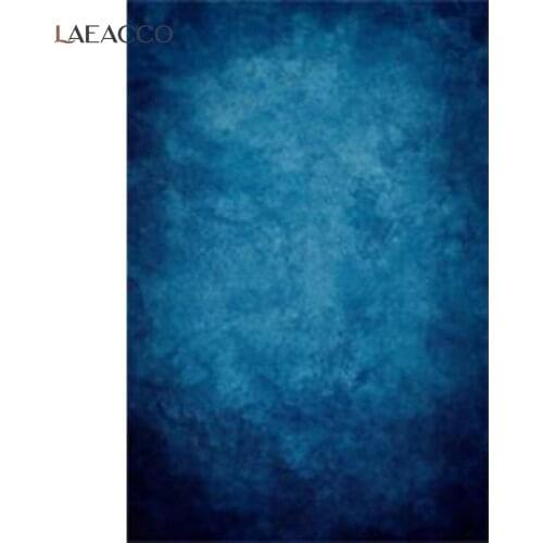 Laeacco Newborn Photocall Dark Blue Solid Color Gradient Photography Backdrops Photo Backgrounds Grunge Vintage Photophone Props