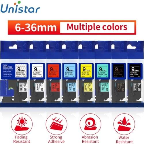 Unistar 31 Colors Label Tape TZ-231 TZ-221 Compatible for Brother PT Label Printers tze-231 Compatible For Brother Label Maker