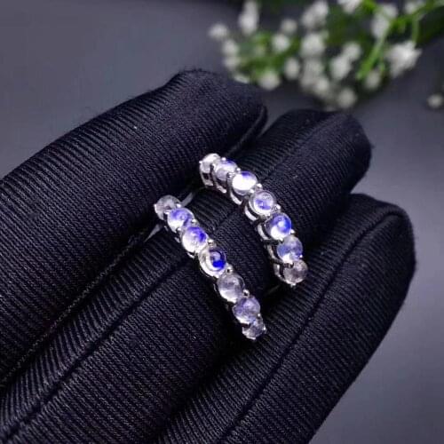 Moonstone ring Free shipping Natural real moonstone 925 sterling silver Per jewelry