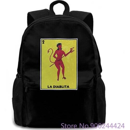La Diablita Mexican Loteria Cards Hot Selling women men backpack laptop travel school adult student