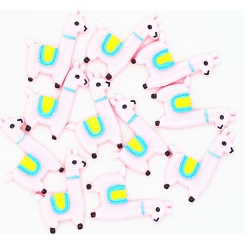 10PCS 25mmX36mm Pink Color Resin Flatback Alpaca Miniatures|Resin Lama Pacos Scrapbooking Miniatures|Home DIY Crafts
