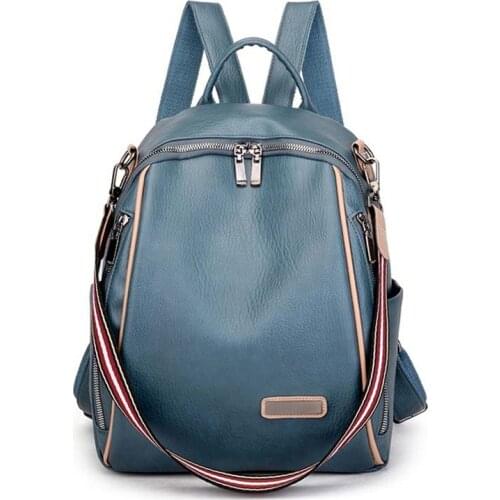 Women PU Leather Backpack High Quality Youth Backpacks for Teenage Girls Female School Shoulder Bag Bagpack Sac A Dos Femme 2021