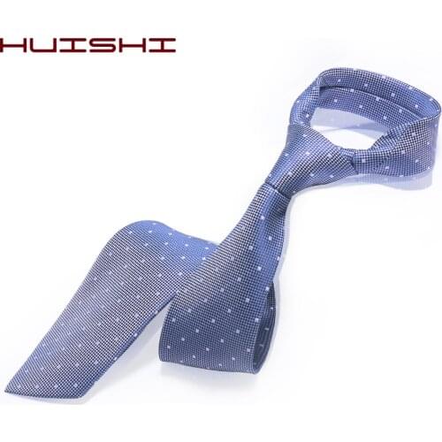 HUISHI Polka Dot Tie Men Necktie Classic Party Wedding Fashion Striped Dot Woven Polyester 8cm Ties For Wedding Accessories
