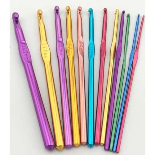 Crochet Hook Set Handle Knitting Needles 2.5mm 3mm 3.5mm 4mm 4.5mm 5mm 5.5mm 6mm 7mm 8mm 9mm 10mm Yarn Sweater Weave Craft Tools
