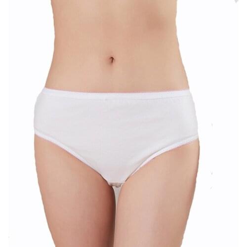 One-Time Pure White Elastic Sterilize High Quality Womens Underwear Simplicity Ruffle Comfortable Low Waist Female Panties A42