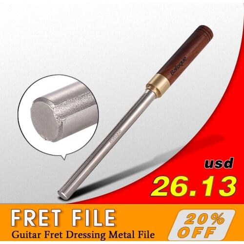 Guitar Fret File Guitar Fret Dressing Metal File with 3 Size Edges Wooden Handle Guitar Repair Tool Luthier Tool