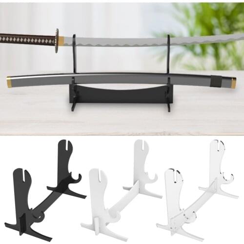 Clear U-shape Tabletop Horizontal Acrylic Display Rack Holder Stands Bracket Storage Shelf For Samurai Sword Organizers Storage